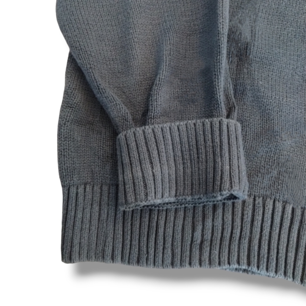 L.L.Bean Heritage 1/4 Zip Cotton Mock Neck Sweater Gray Large Men's - Picture 5 of 6